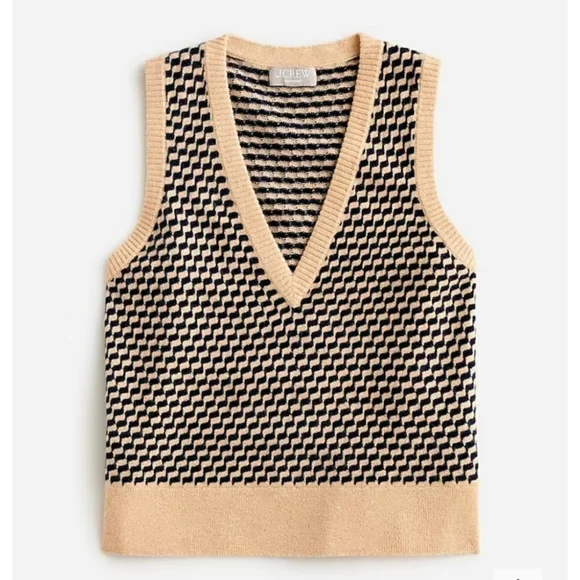 J.Crew Cashmere jacquard V-neck sweater-vest - Picture 4 of 10
